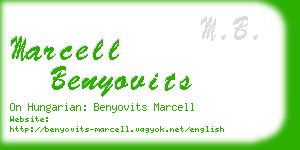 marcell benyovits business card